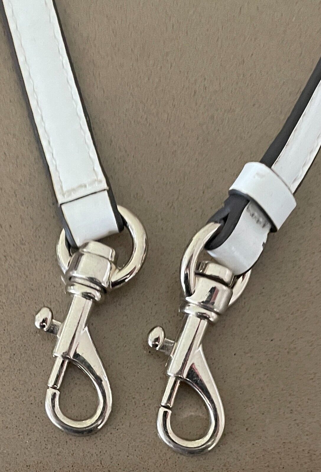 Replacement Shoulder Strap Handbag Adjustable - 1.3m Wide White Patent Pleather