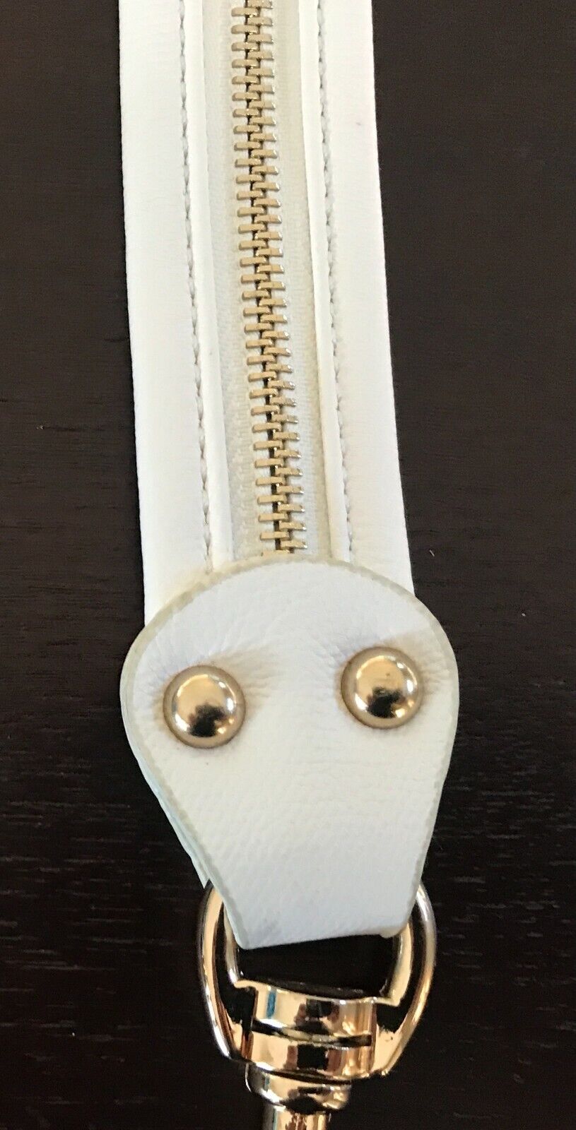 Replacement Shoulder Strap 87cm White Handbag Pleather Zip Trim Strap