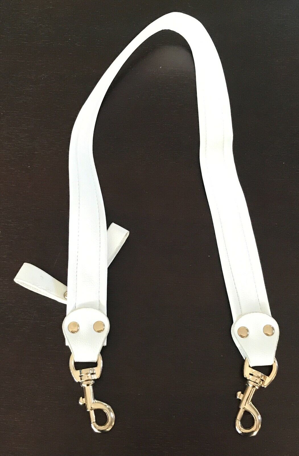 Replacement Shoulder Strap 87cm White Handbag Pleather Zip Trim Strap