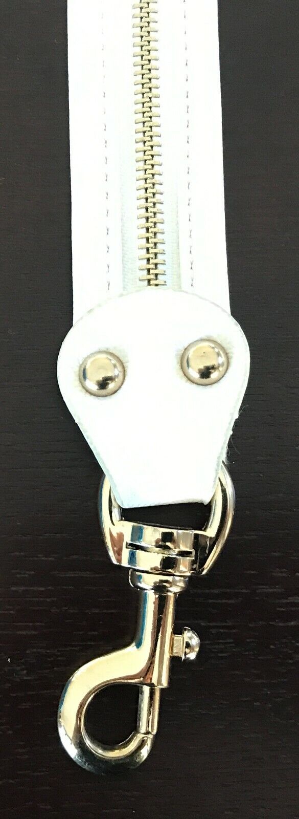 Replacement Shoulder Strap 87cm White Handbag Pleather Zip Trim Strap