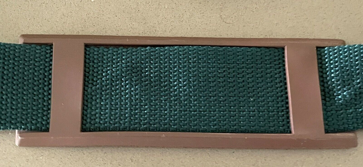 Replacement Luggage Strap Green 115cm Poly Canvas Adjustable w Gold Hardware 4cm