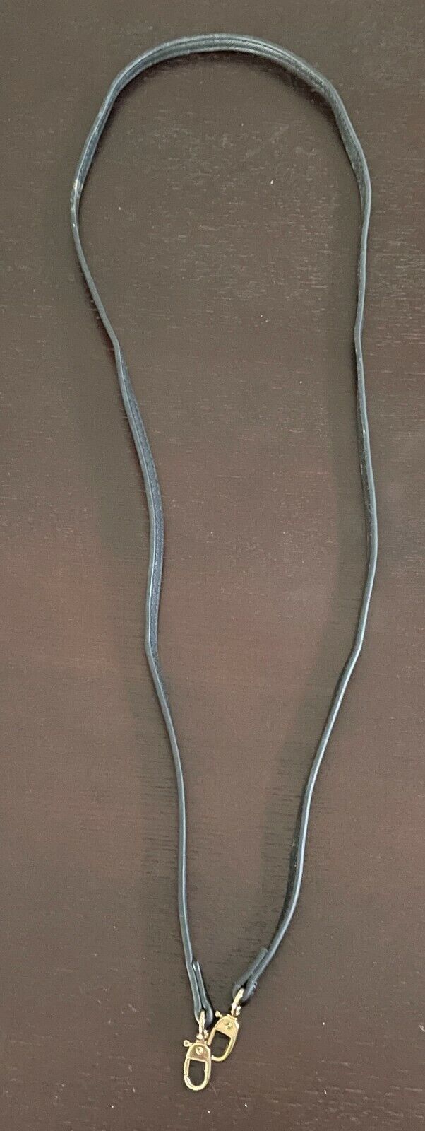 Replacement Shoulder Strap 116cm Thin 9mm Black  Handbag Pleather Fixed Gold NEW