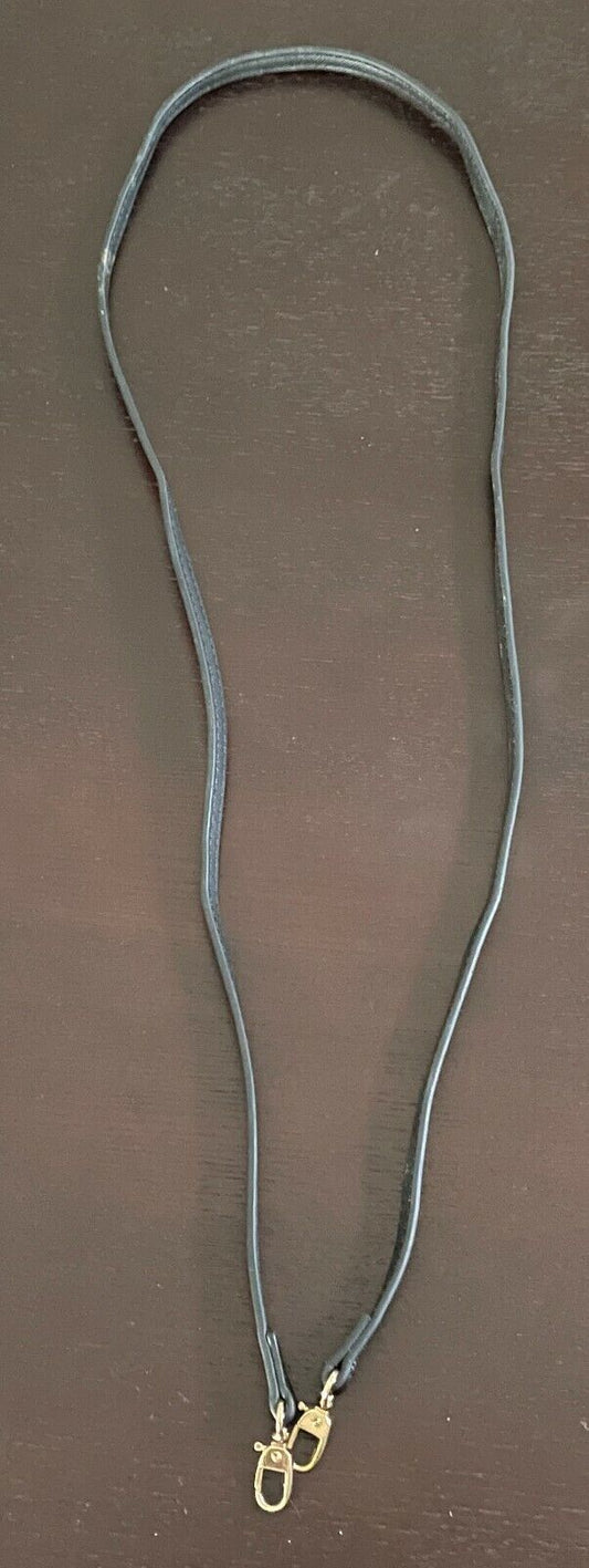 Replacement Shoulder Strap 116cm Thin 9mm Black  Handbag Pleather Fixed Gold NEW