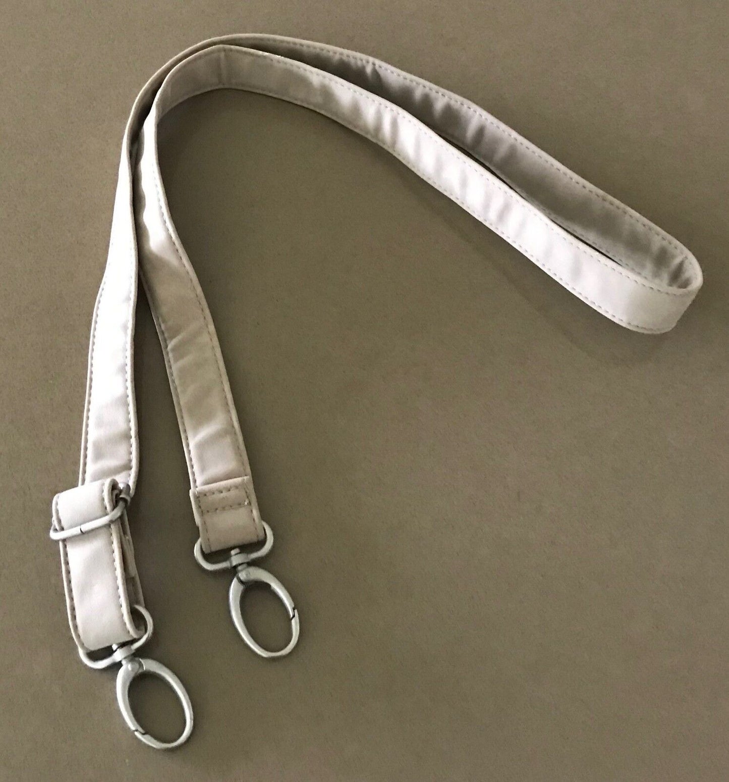 Replacement Shoulder Strap Beige Handbag Pleather Adjustable Silver Hardware