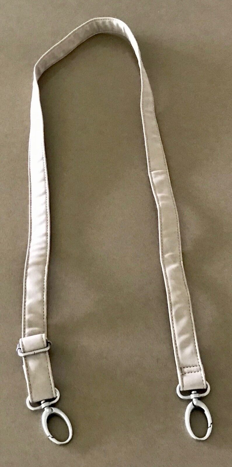 Replacement Shoulder Strap Beige Handbag Pleather Adjustable Silver Hardware