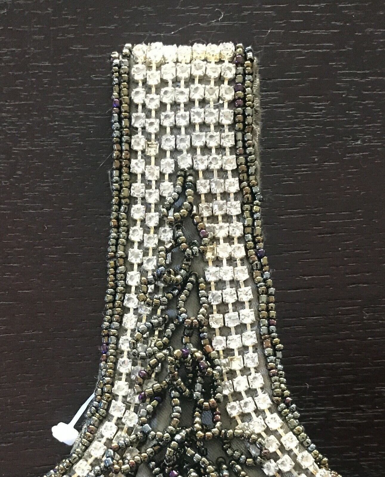 DIVA DOLLS Khaki White Fully Beaded Small HandBag Diamante Trim NEW Evening Bag