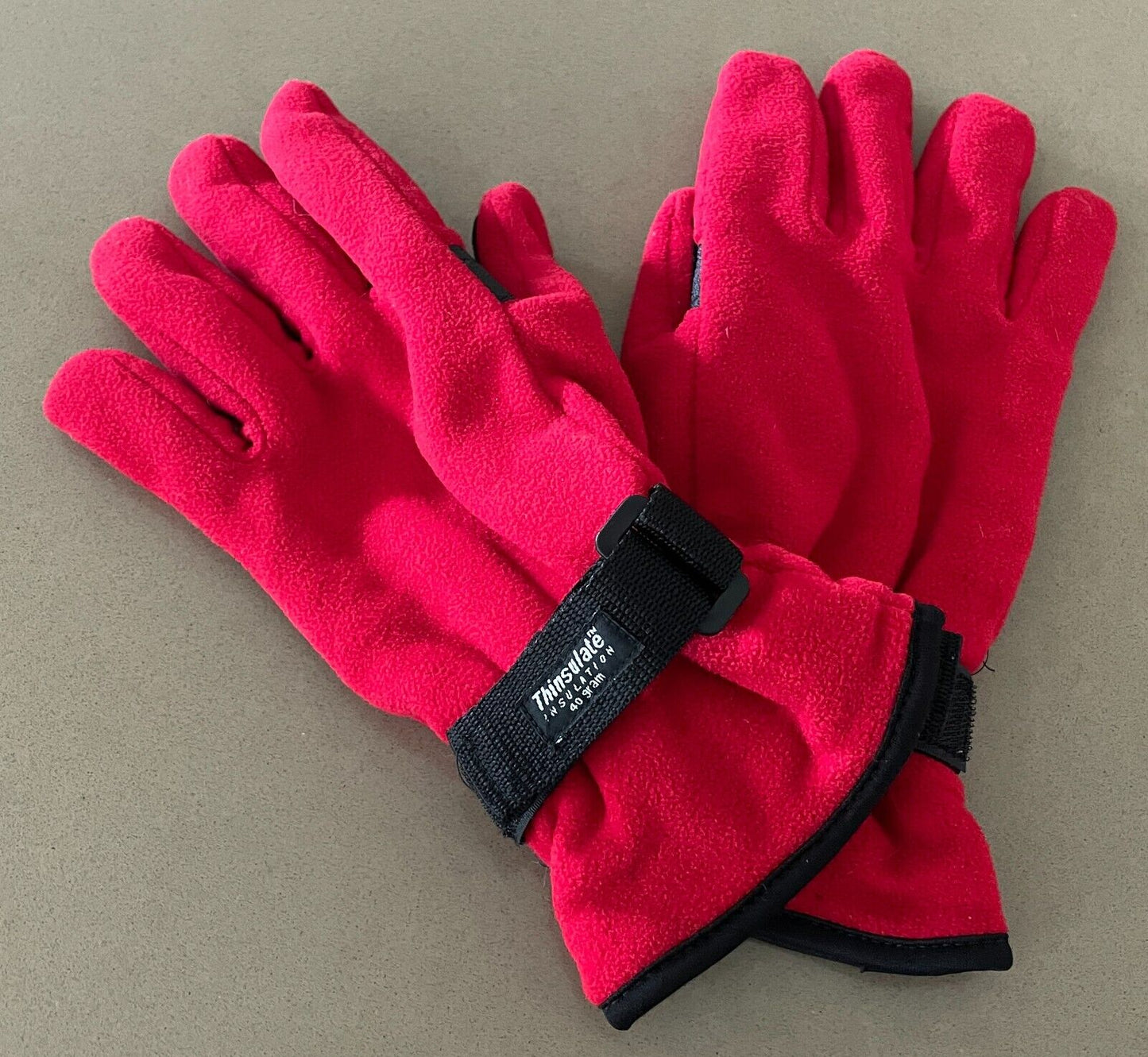 CRANE Thinsulate Gloves Red Black Trim Snow Snowboarding Warm Size L XL Unisex