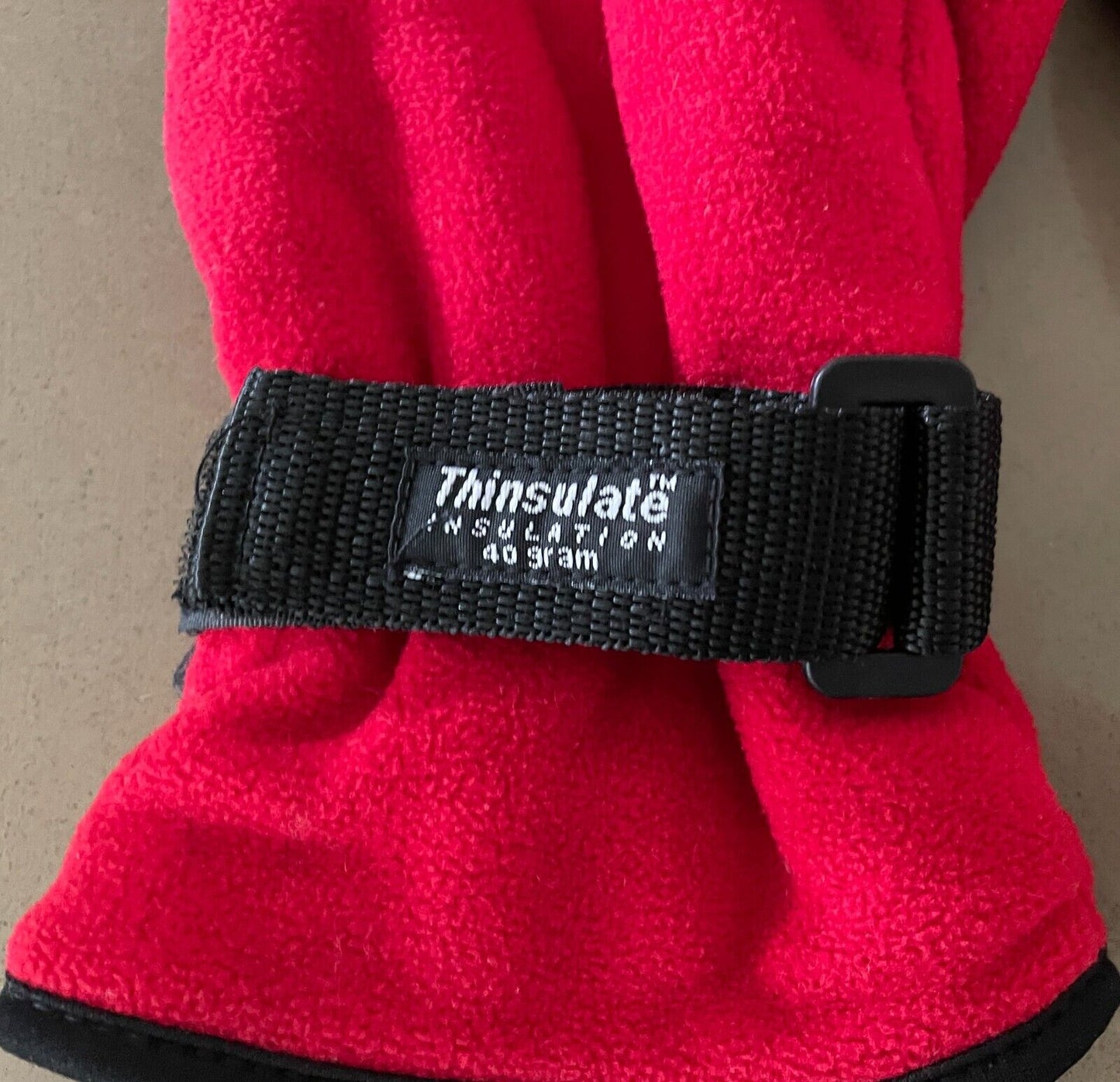 CRANE Thinsulate Gloves Red Black Trim Snow Snowboarding Warm Size L XL Unisex