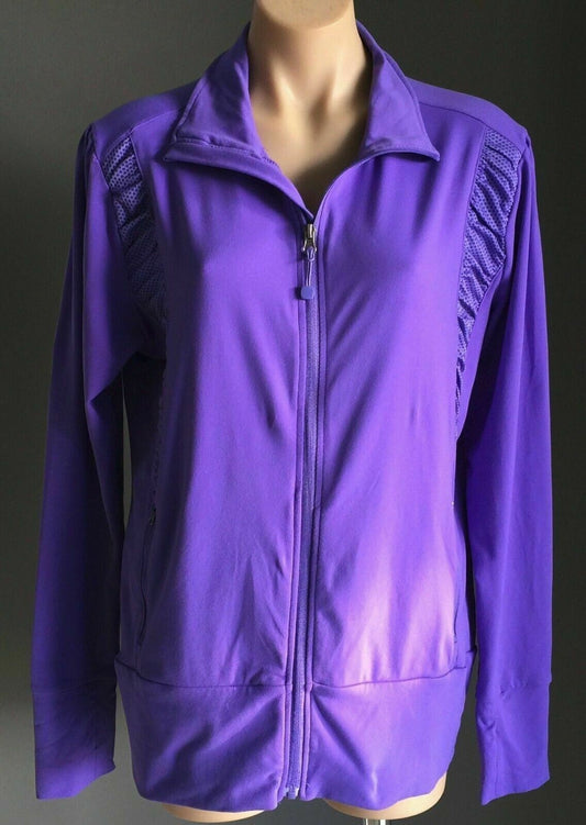 CRANE Sports Jacket Purple Lightweight L/Sleeve Full  Zip Active Ladies Sz L 10
