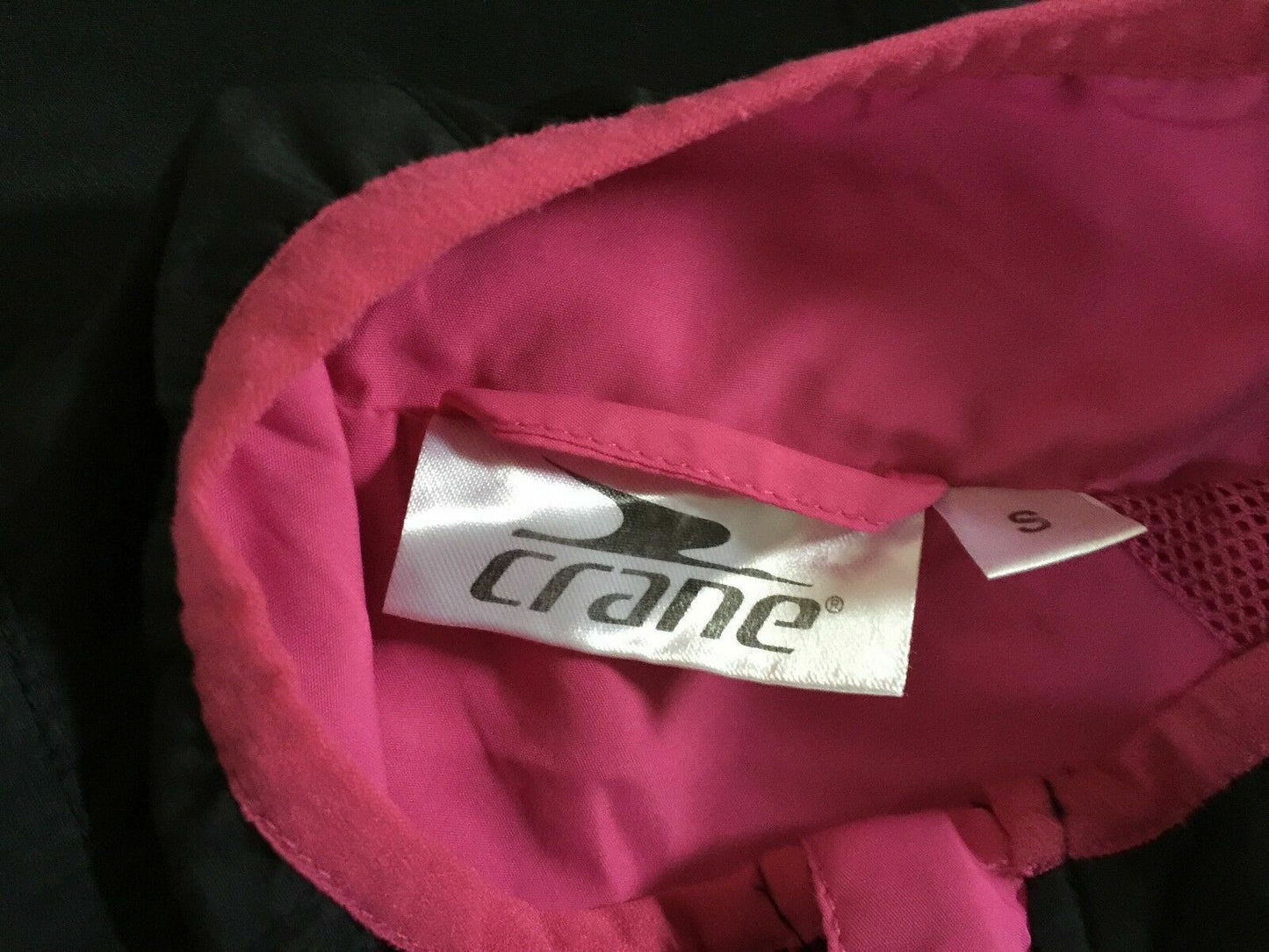 CRANE Sports Jacket Black Pink Trim Lightweight WindCheater Gym Active S 10