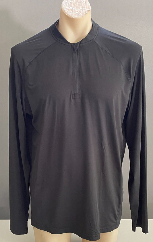 CRANE 1/4 Zip Top Black High Neck Long Sleeve Running Training Gym Mens Size XXL