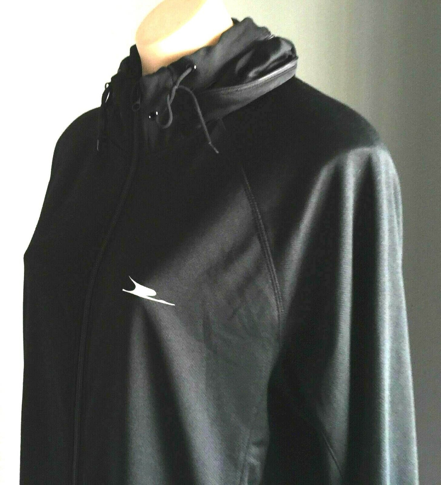 CRANE Hoodie Black Lightweight Long Sleeve High Neck Hooded Top Ladies Sz L NEW