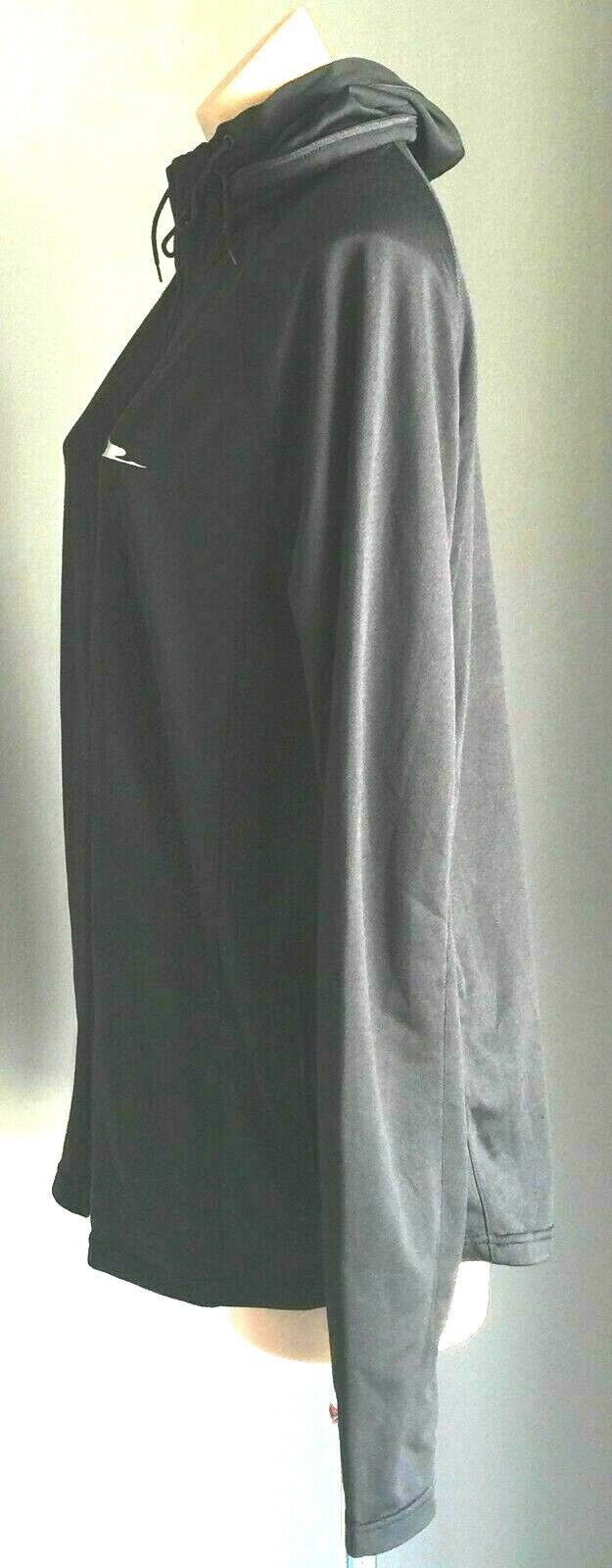 CRANE Hoodie Black Lightweight Long Sleeve High Neck Hooded Top Ladies Sz L NEW