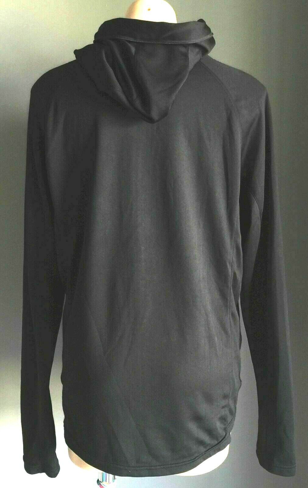 CRANE Hoodie Black Lightweight Long Sleeve High Neck Hooded Top Ladies Sz L NEW