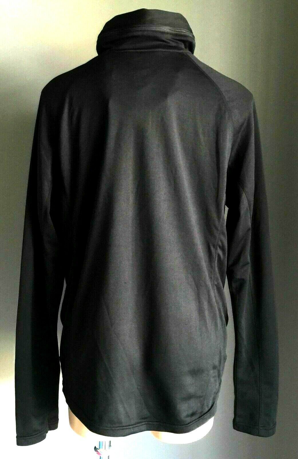 CRANE Hoodie Black Lightweight Long Sleeve High Neck Hooded Top Ladies Sz L NEW