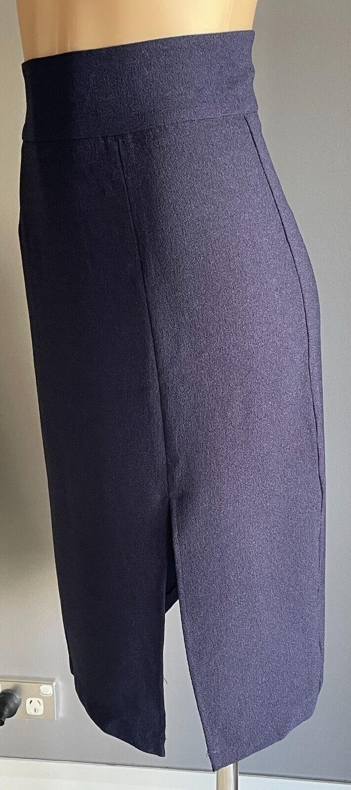 SES Skirt Straight Midi Length w Front Slit Blue Ladies Size 14 could fit 10 12