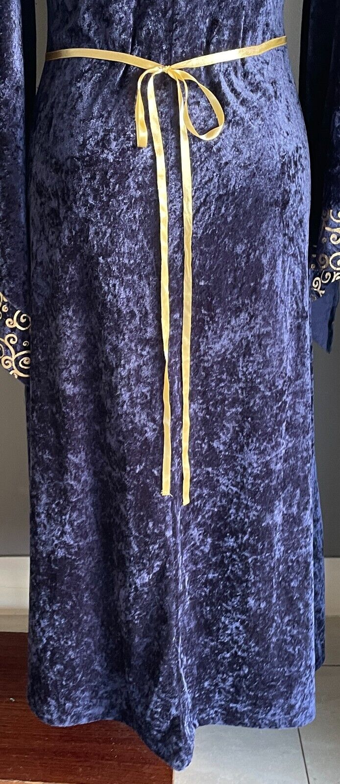 Medieval Costume Handmade Quality 2 Piece Navy & Gold Cos Play Size 18 Maiden