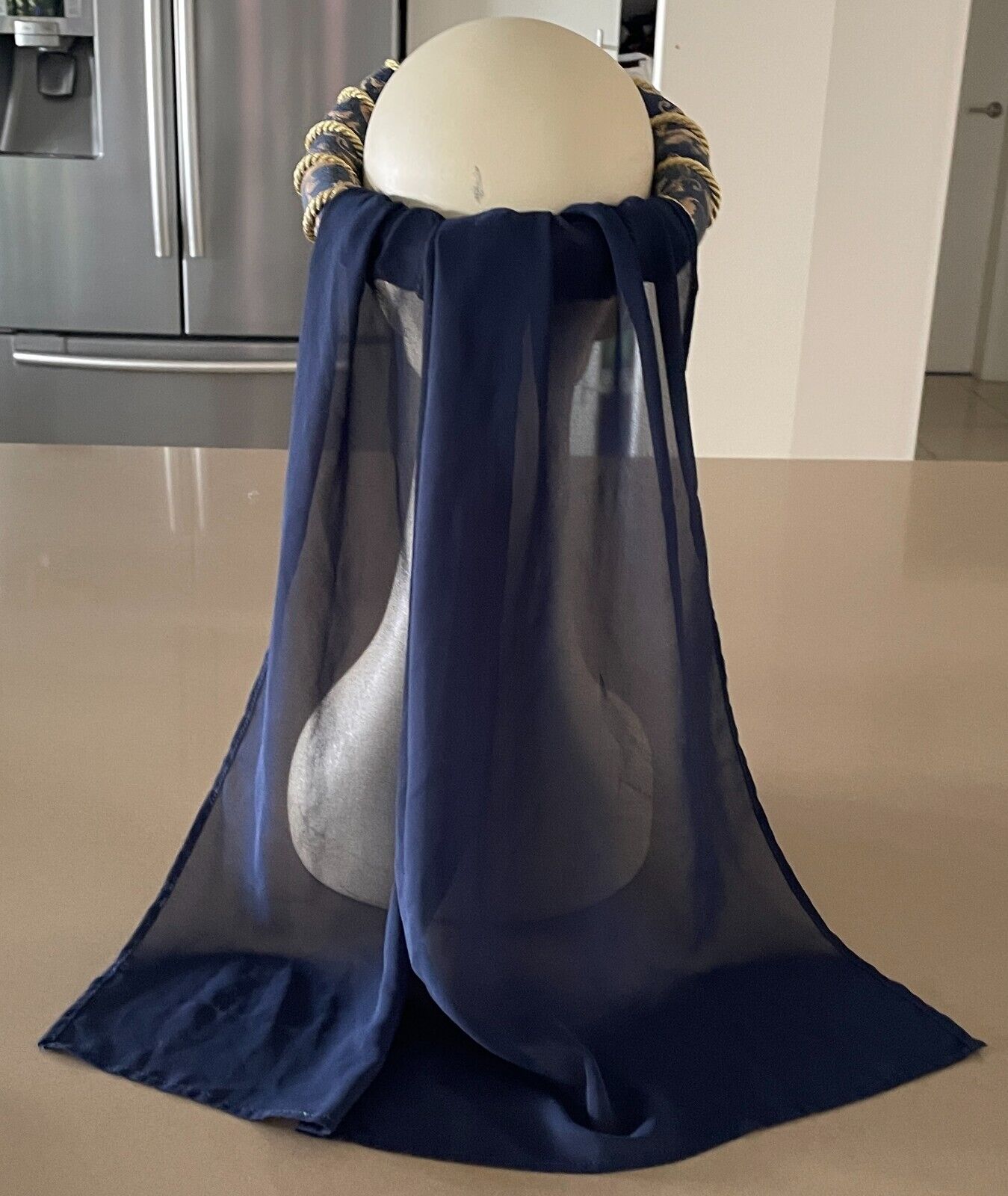 Medieval Costume Handmade Quality 2 Piece Navy & Gold Cos Play Size 18 Maiden