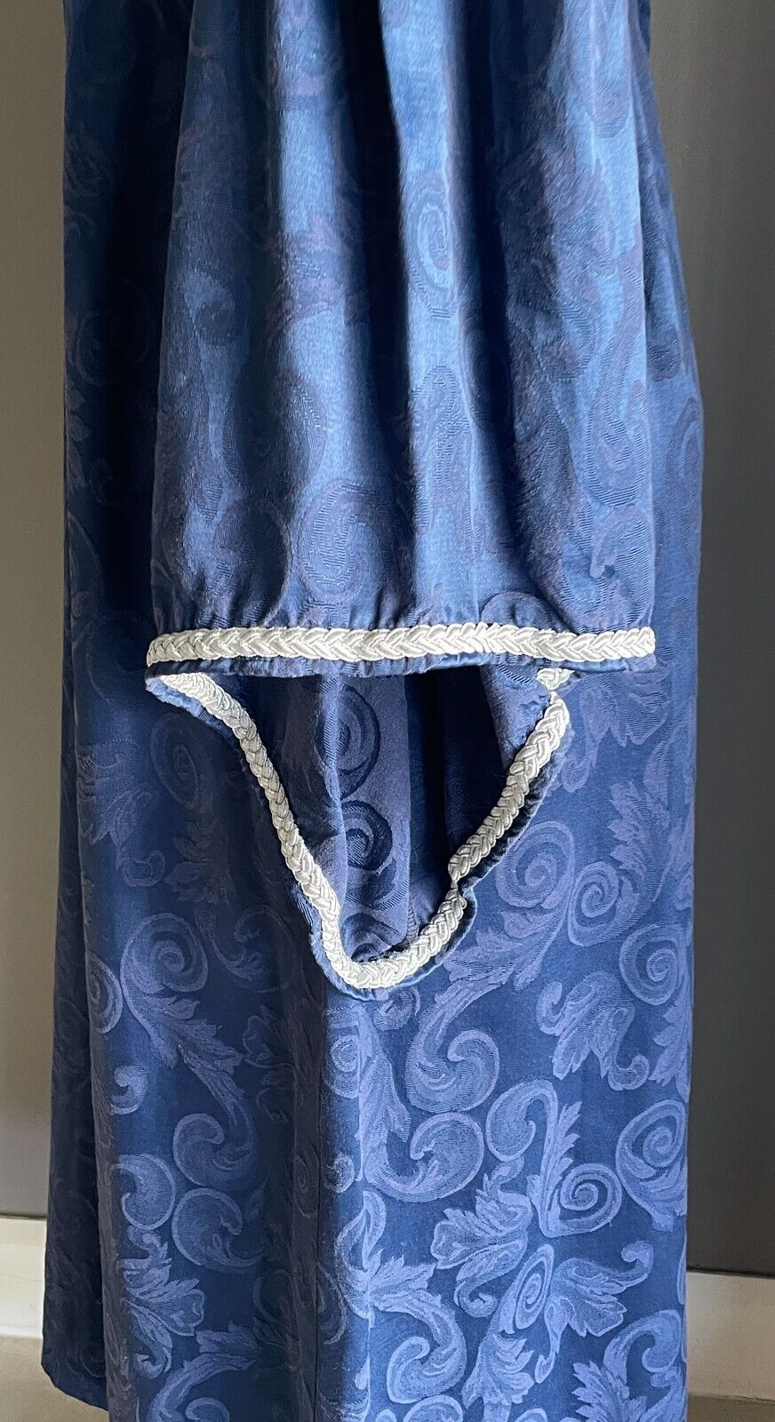Medieval Costume Handmade Quality Navy Blue & Silver Trim Dress Cos Play Size 16