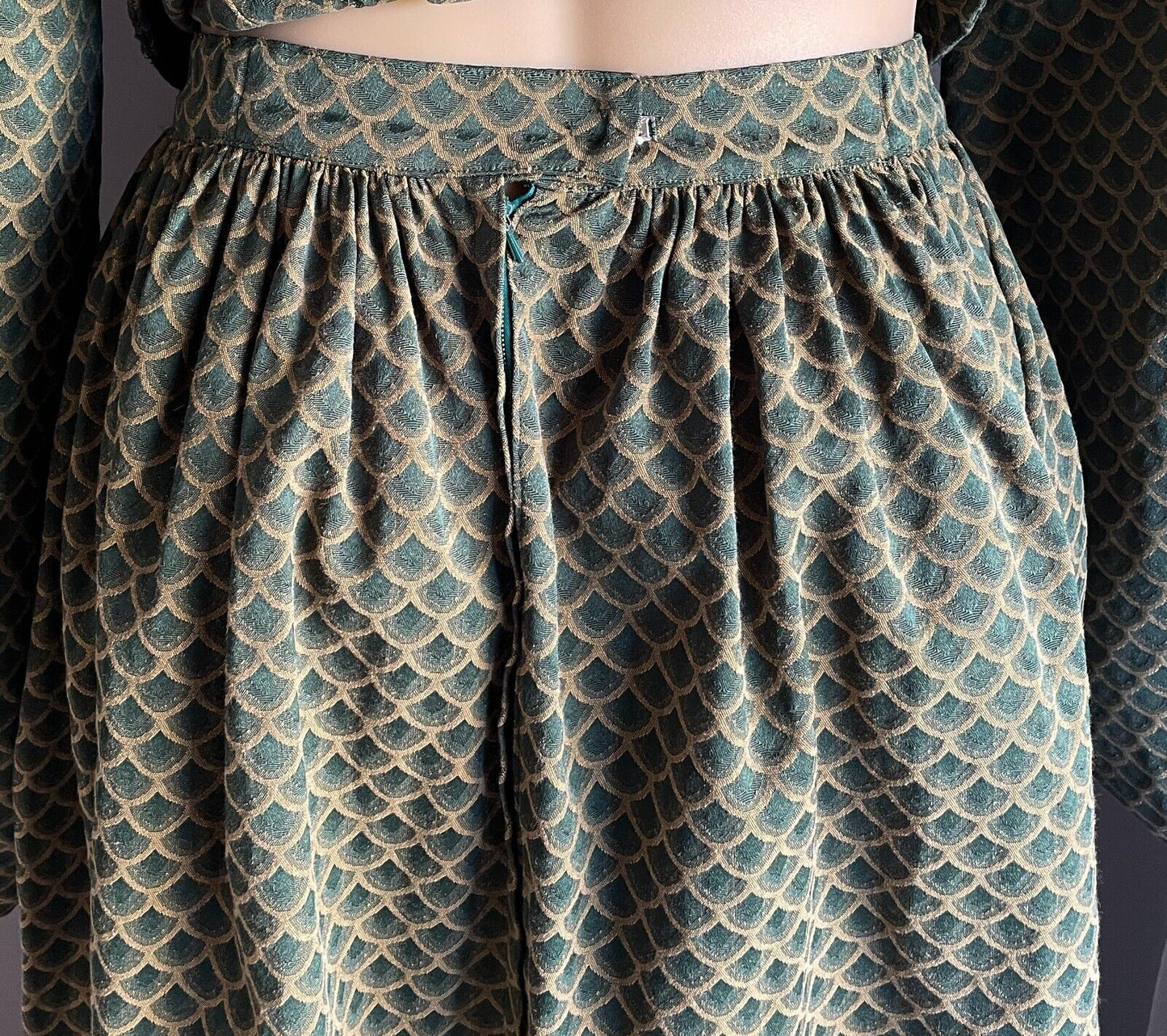 Medieval Costume Handmade Quality 3 Piece Green Gold Cos Play Damsel Size 16 18