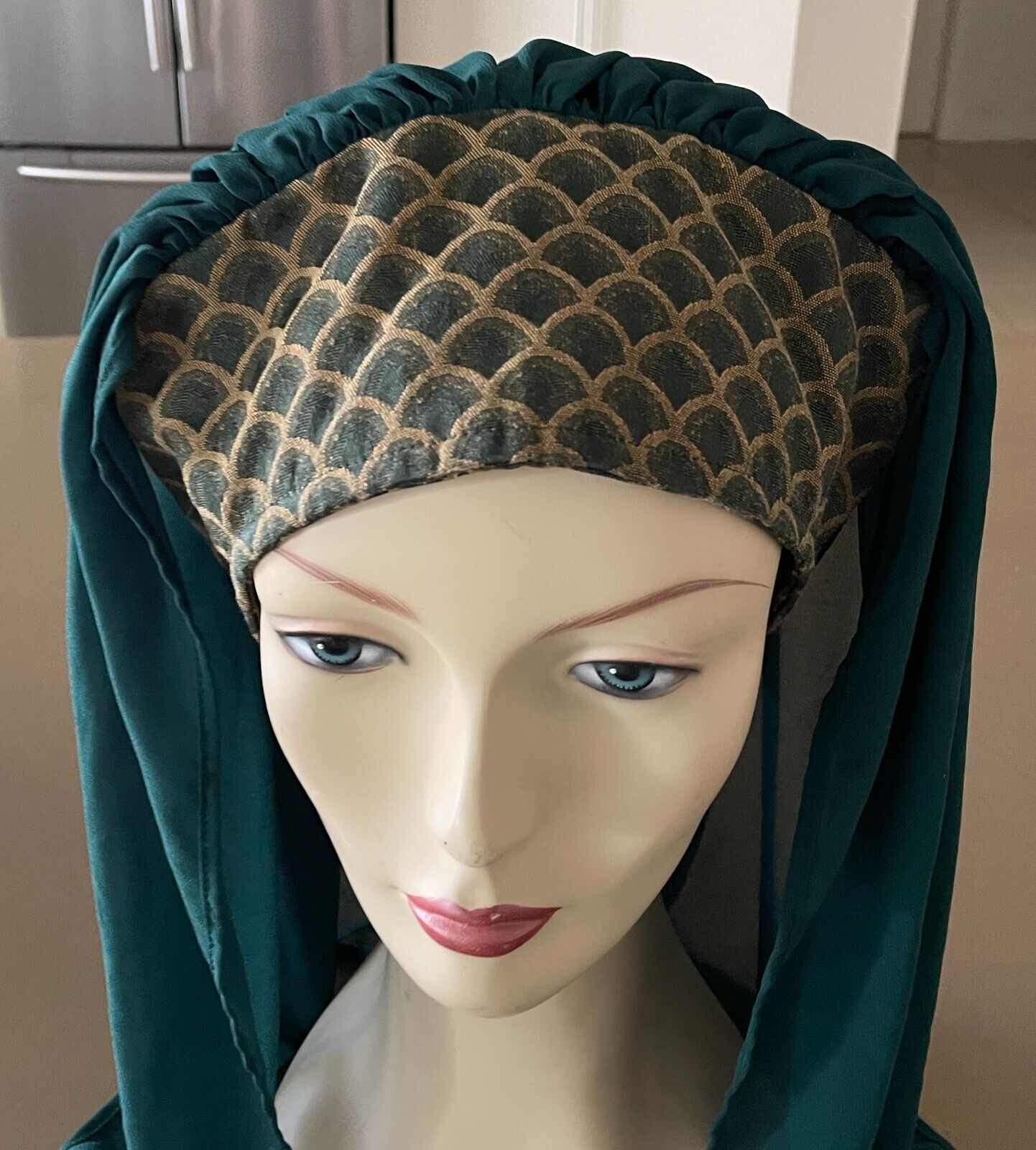 Medieval Costume Handmade Quality 3 Piece Green Gold Cos Play Damsel Size 16 18