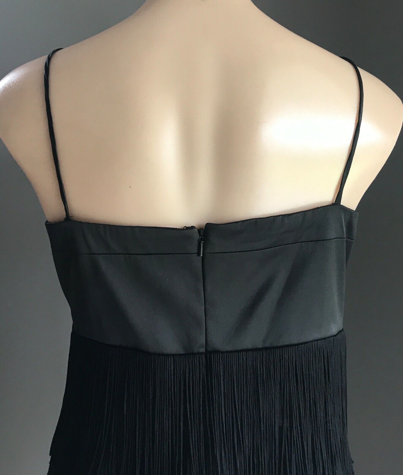 EVENTS Flapper Dress Black Sleeveless Fringed Party Costume Sz 14 1920's Style