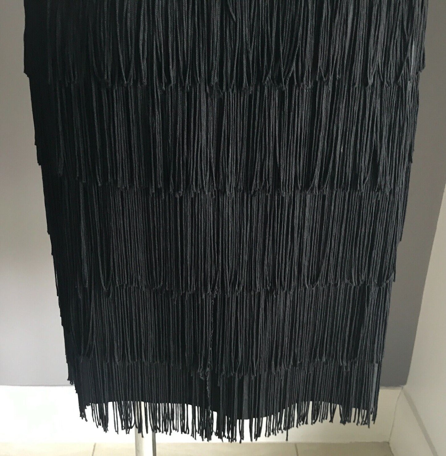 EVENTS Flapper Dress Black Sleeveless Fringed Party Costume Sz 14 1920's Style