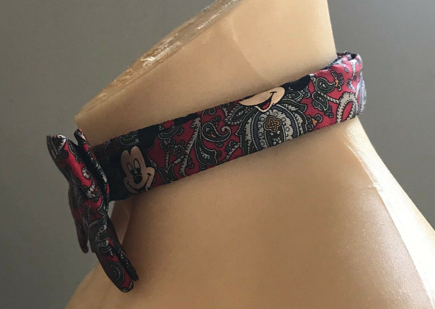 Mens Mickey Mouse TIE RACK Bow Tie Paisley Print Silk Pre-Tied Adjustable