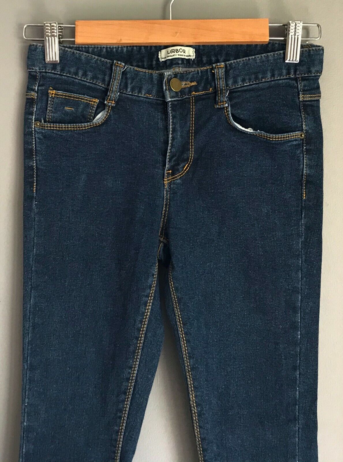 L@BOR Jeans Mid Blue Denim Stretch 7/8 Length Ladies Size S 8 Pants