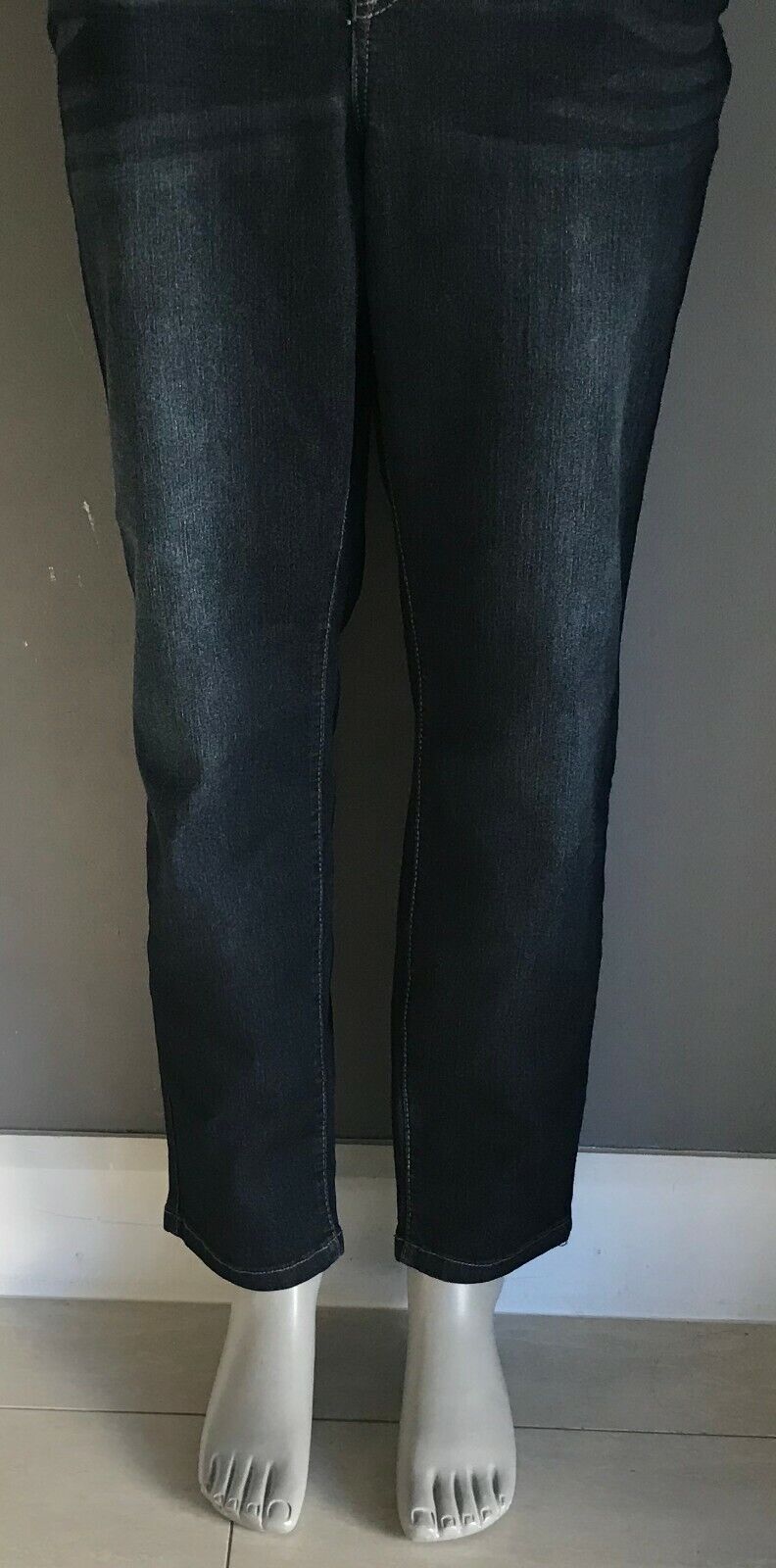 SARA Stretch Denim Jeans Dark Blue Straight Leg Pants Ladies Plus Size 22