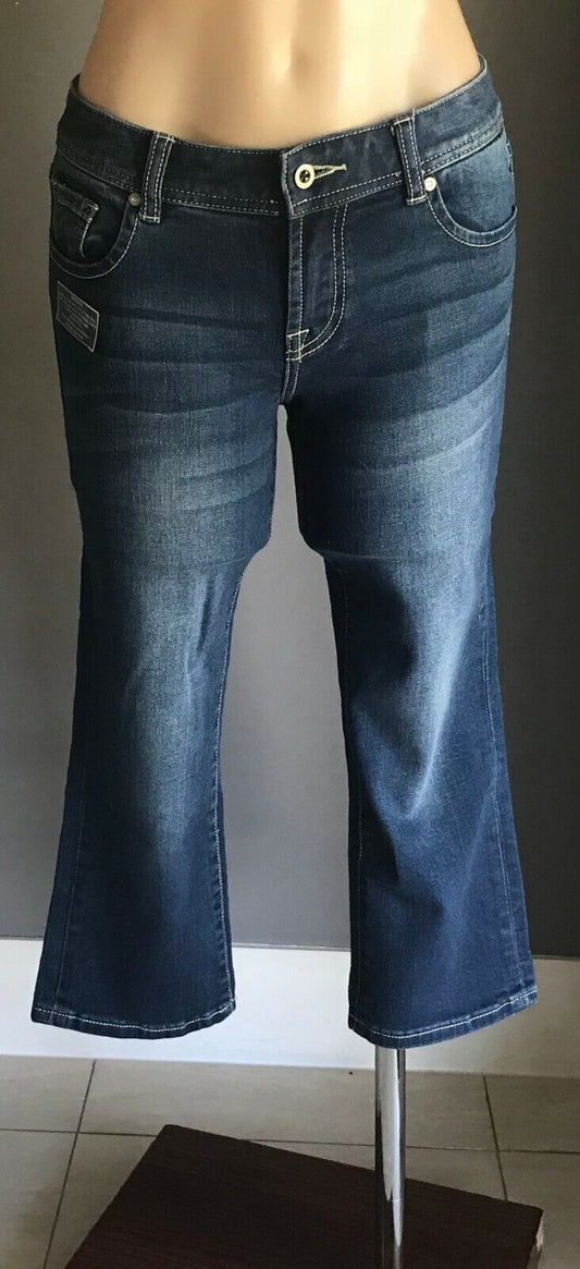 JUST JEANS Blue Stretch Denim Skinny Leg Capri Crop Jeans Ladies Size 8 10 NEW