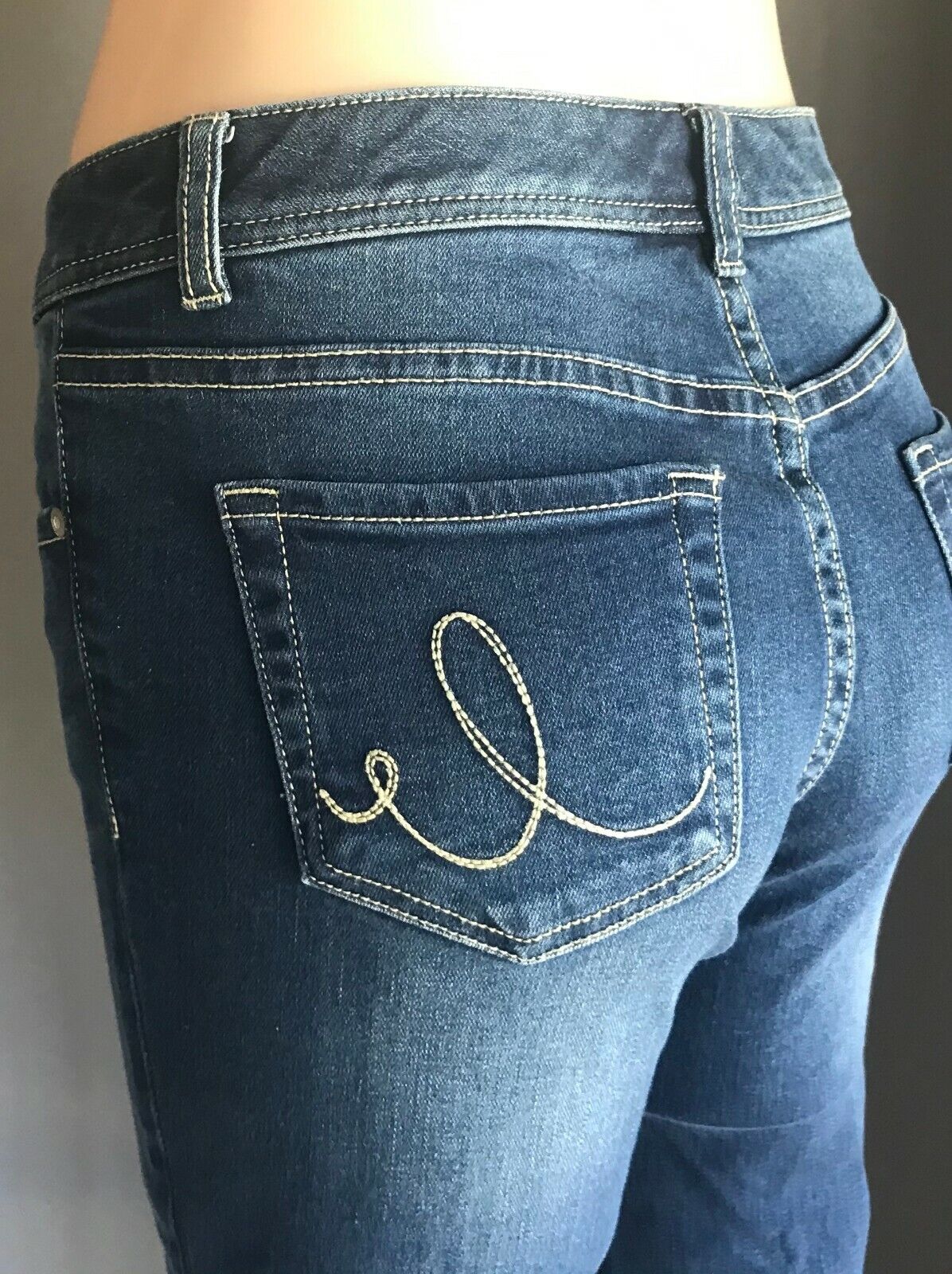 JUST JEANS Blue Stretch Denim Skinny Leg Capri Crop Jeans Ladies Size 8 10 NEW