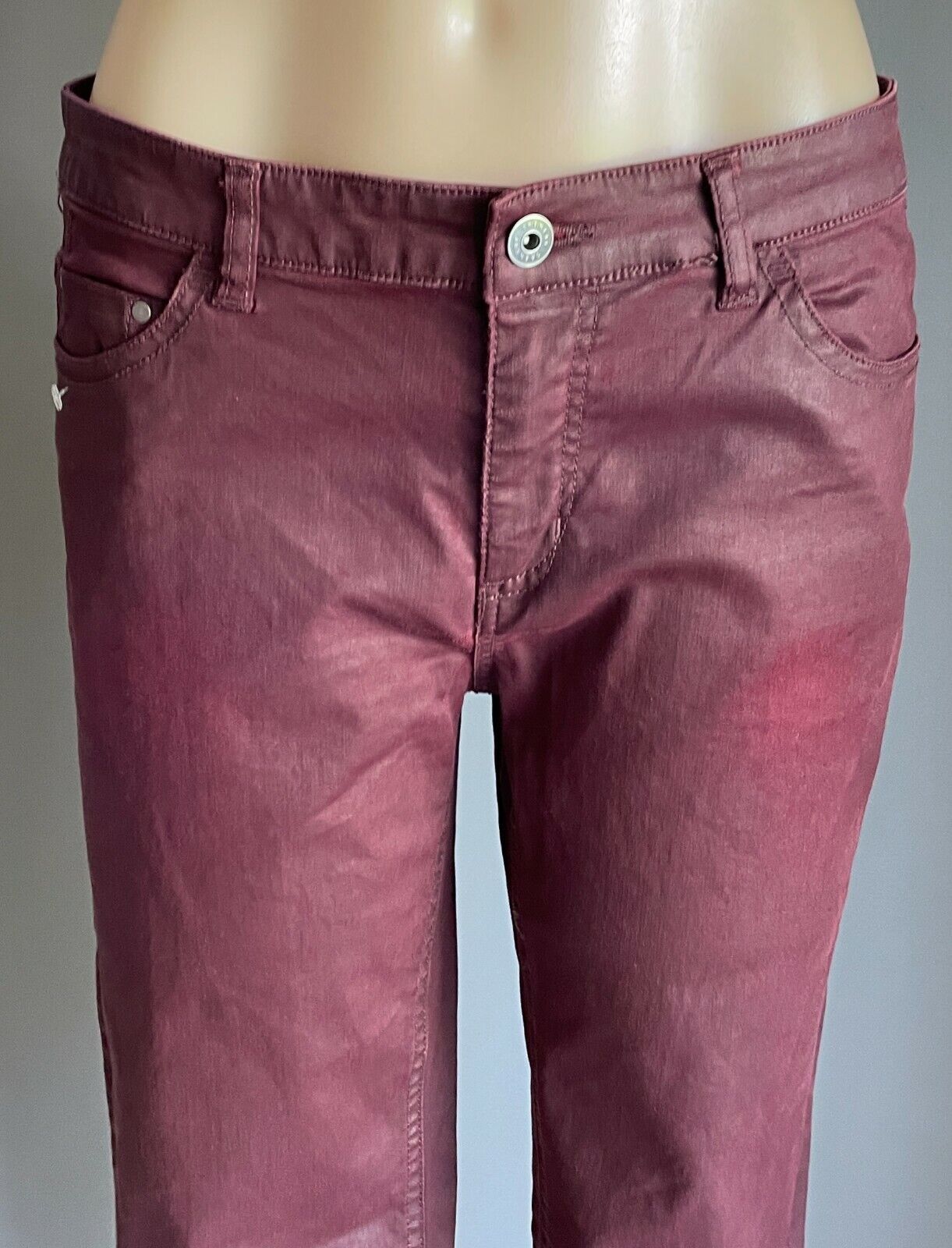 TRENERY Stretch Jeans Plum Purple Coated Slim Leg Full Length  Ladies Size 12
