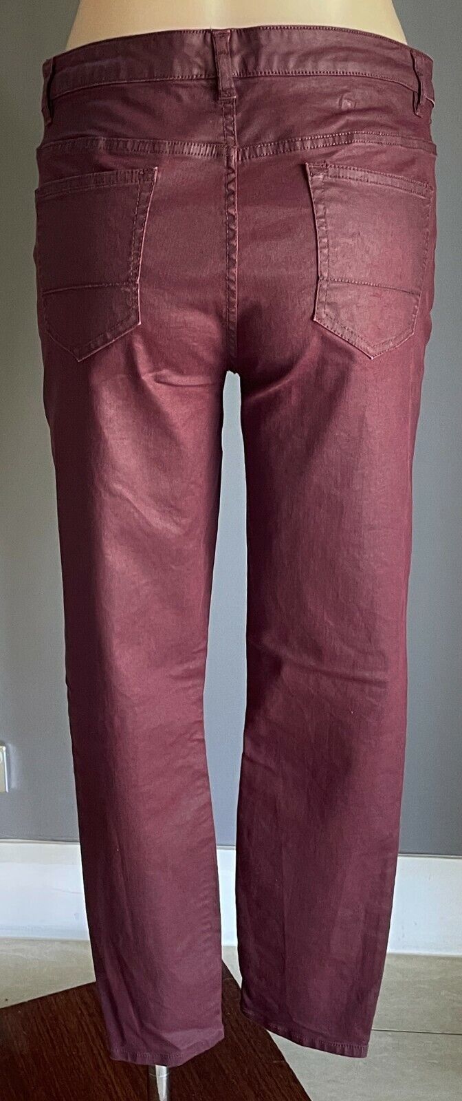 TRENERY Stretch Jeans Plum Purple Coated Slim Leg Full Length  Ladies Size 12