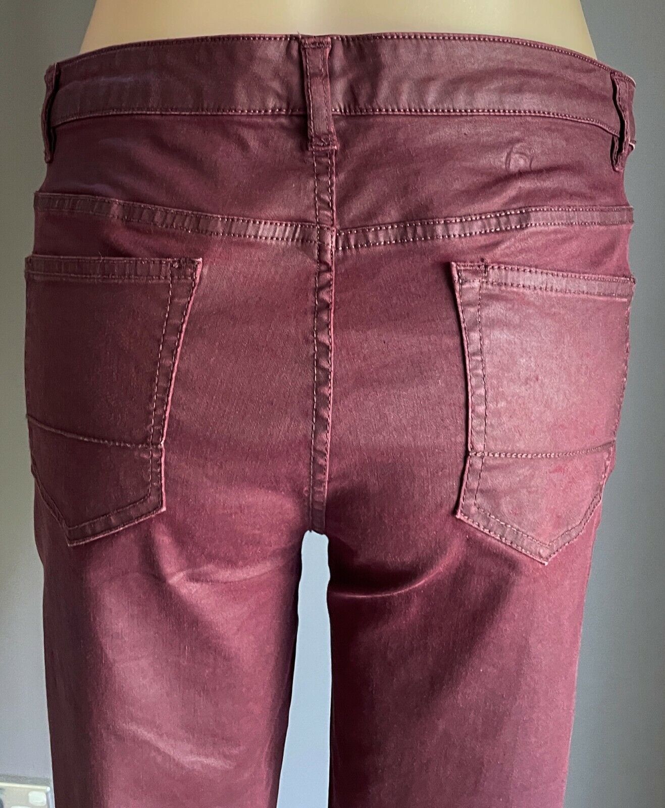 TRENERY Stretch Jeans Plum Purple Coated Slim Leg Full Length  Ladies Size 12