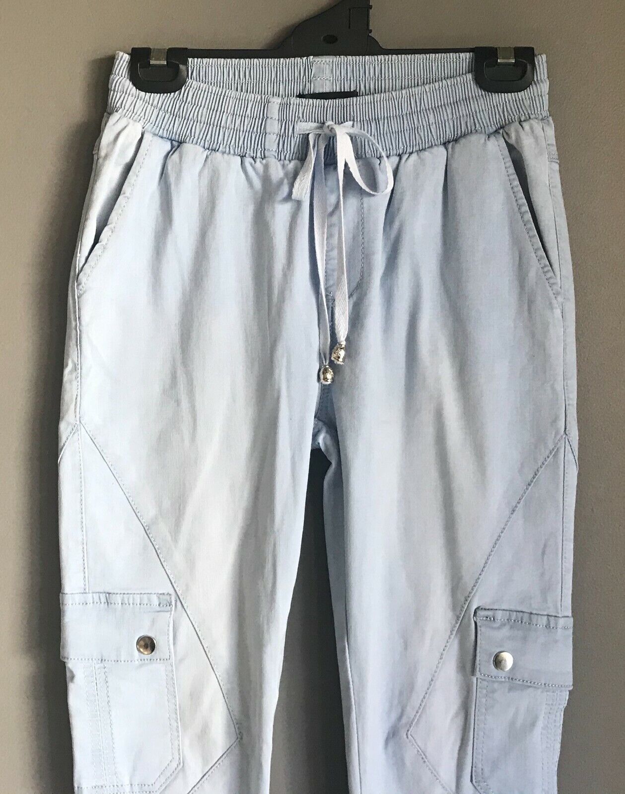 COUNTRY DENIM Australia Blue Denim Jeans Light Cargo Jogger Ankle Ladies Size 10
