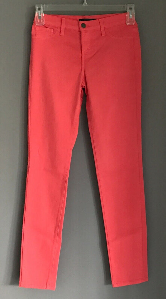 KANCAN JEANS Denim Coral Red Colour Skinny Stretch Pants Ladies Size 7 NEW