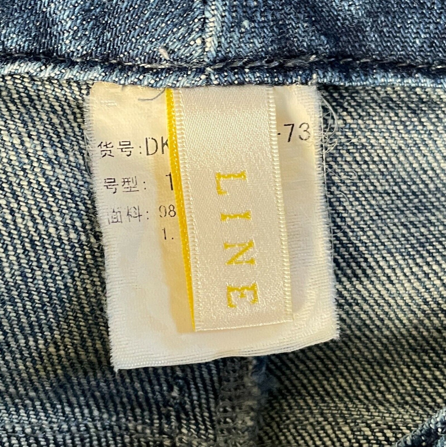 LINE SOUL Skinny Leg Jeans Blue Denim Distressed 7/8 Pants Cargo Ladies Size 10