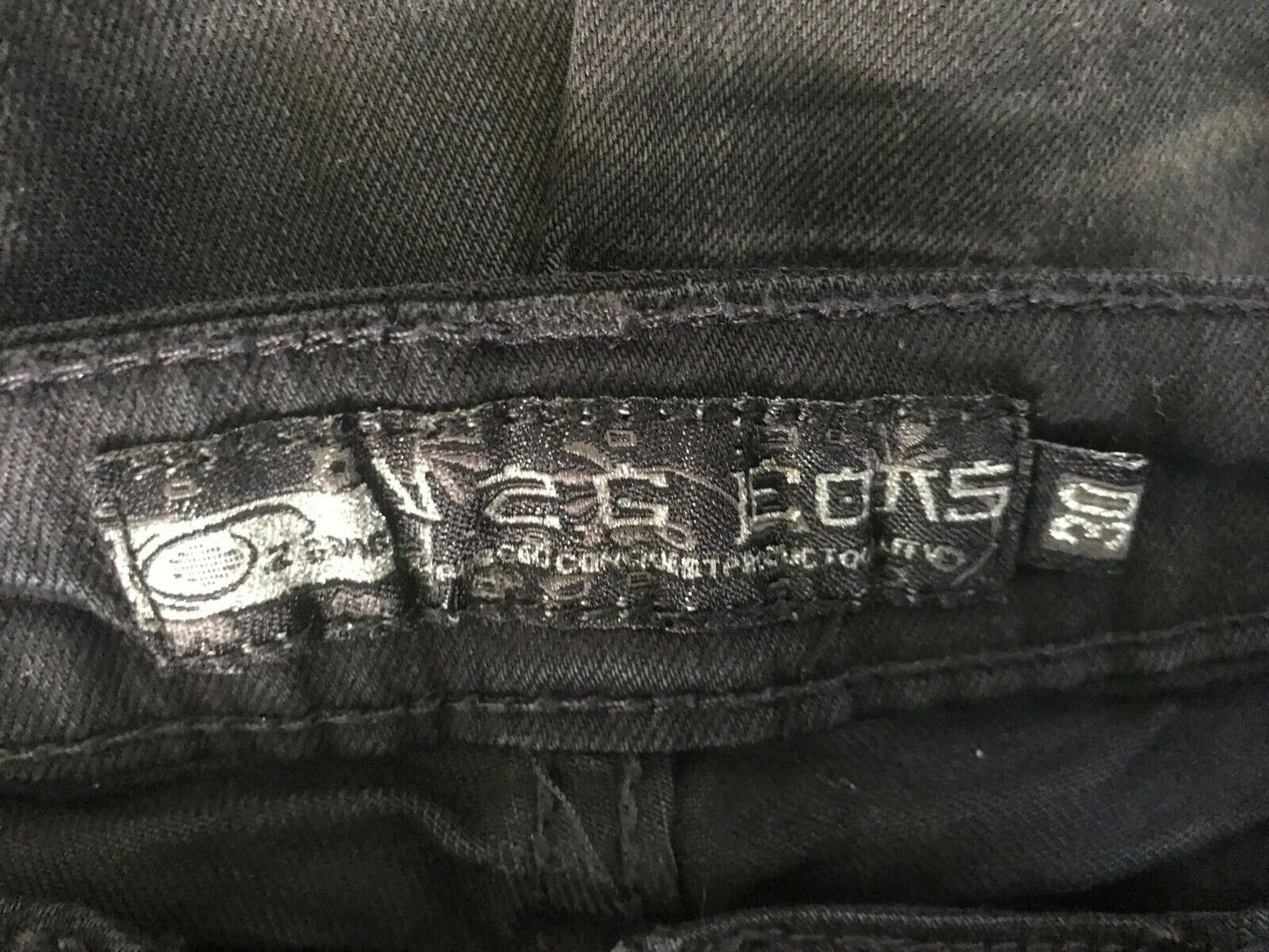 YANGZHIGANG Jeans Black Denim Straight Leg  w Diamante Trim Ladies Size 30 NEW