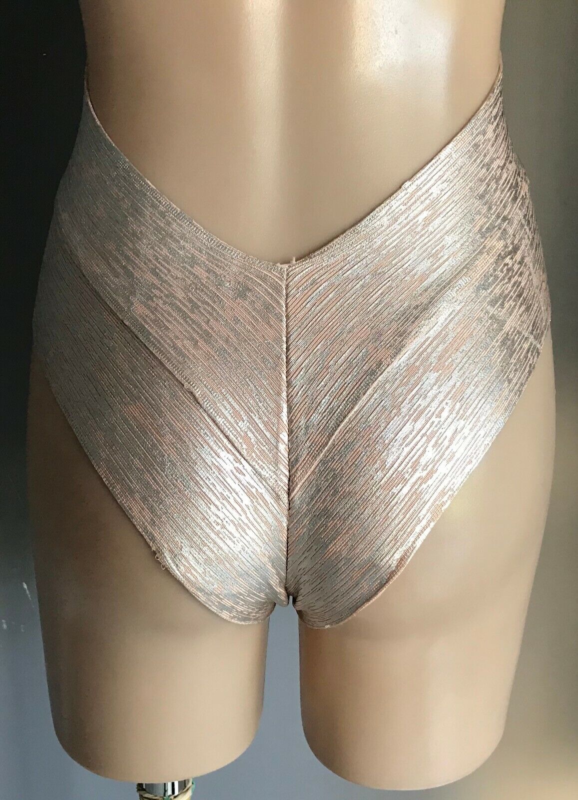 SwimSuit MISSGUIDED PEACE + LOVE Blush Pink & Silver Bandage One Piece Sz 10 NEW