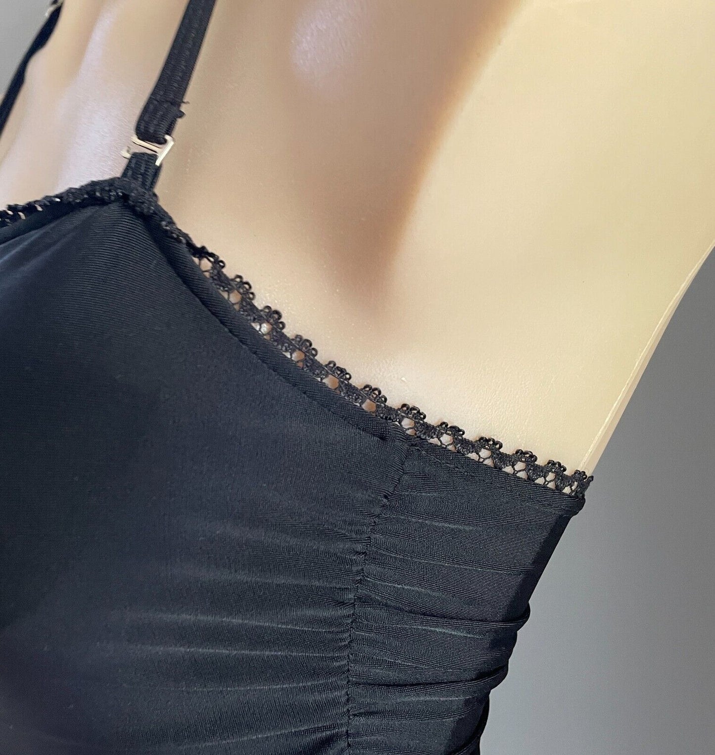 Swimsuit VICKI-VICKI Black 1 Piece Halter Neck Ruched Frill Skirt Size XL 10 NEW