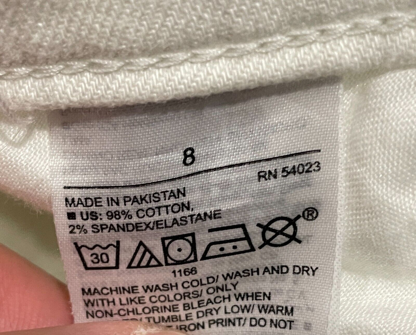 OLD NAVY "Perfect Straight" Leg White Stretch Denim Jeans Fray Hem Size 8/AU12