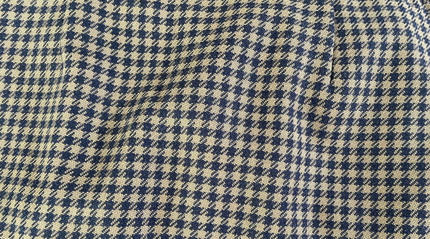 1960s Straight Wool Skirt Handmade Midi Brown Navy Check Winter Weight Size 16