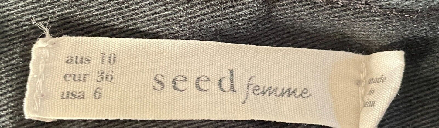 SEED FEMME Black Stretch Denim Skinny Leg Jeans Full Length Size 10