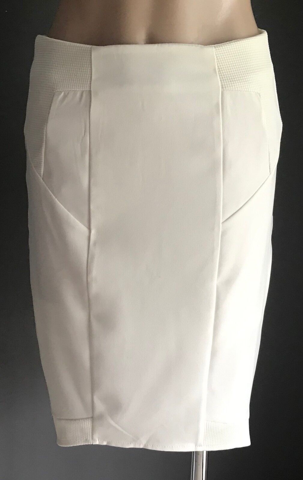 GINGHAM AND HEELS Skirt Cream Dip Hem Straight Knee Length Ladies Size 12