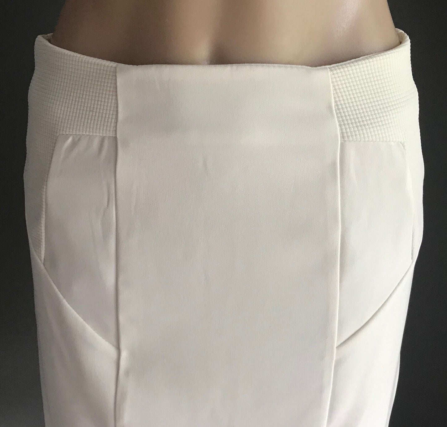 GINGHAM AND HEELS Skirt Cream Dip Hem Straight Knee Length Ladies Size 12