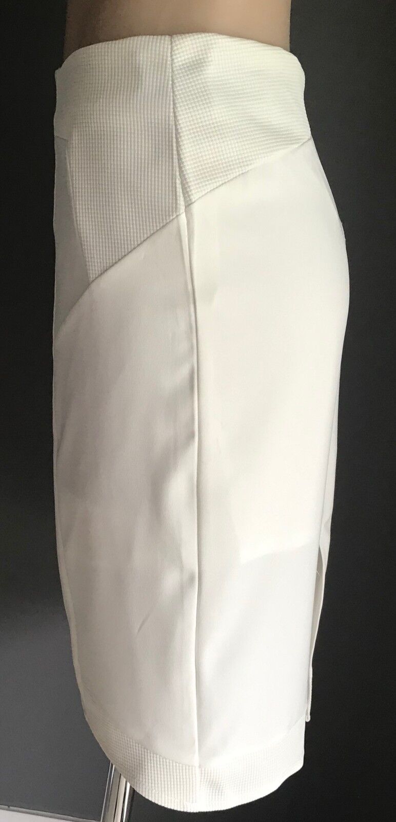 GINGHAM AND HEELS Skirt Cream Dip Hem Straight Knee Length Ladies Size 12