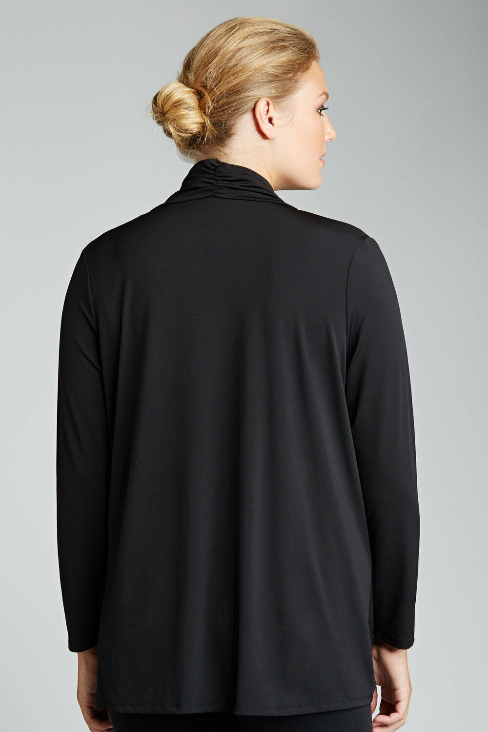 SARA Cardigan Black Drape Twist Front Long Sleeve Blouse Plus Cardi Size 24 New