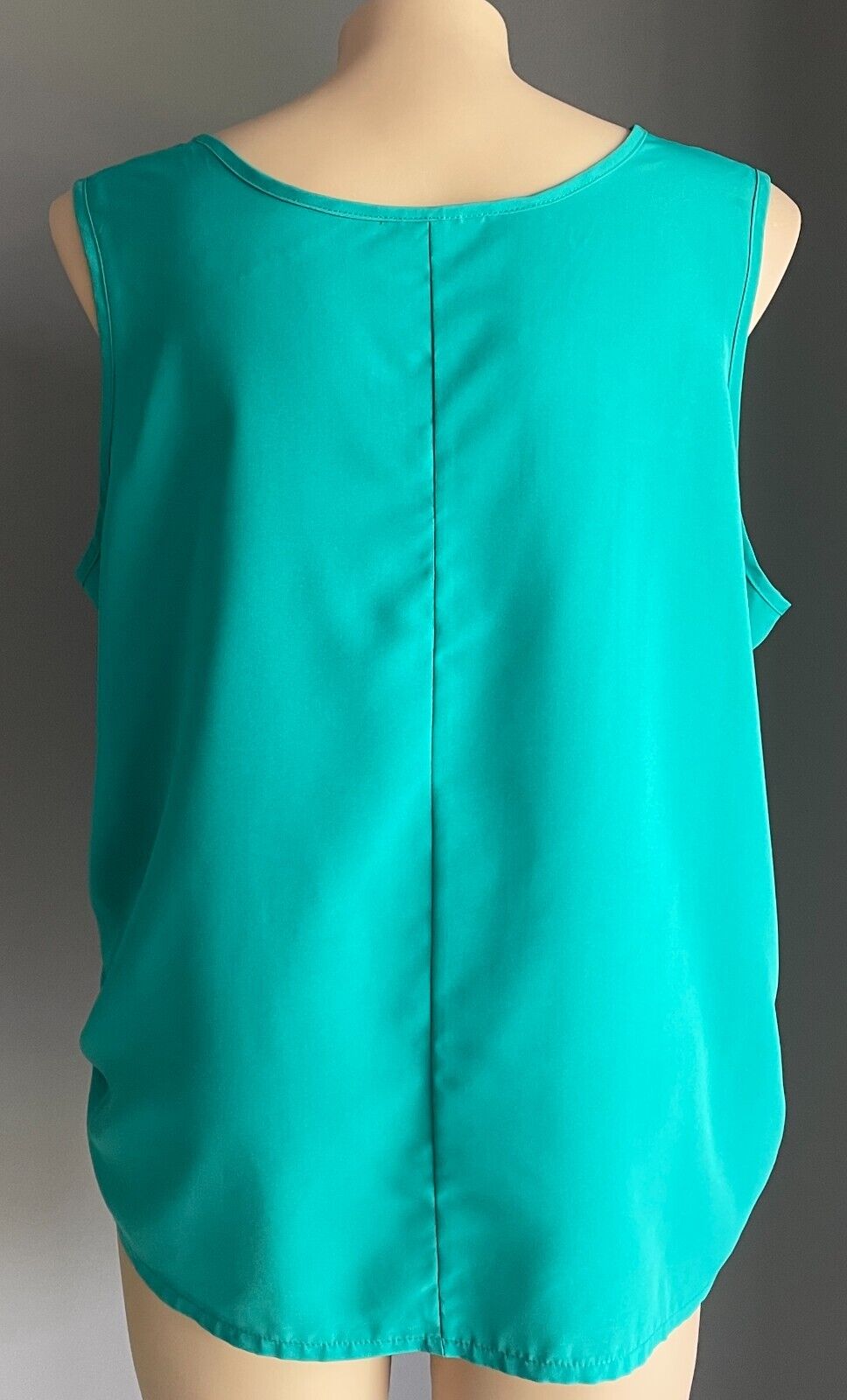 Cami Top Aqua Green Lace Trim Ruched Sides Plus Size 24 Camisole