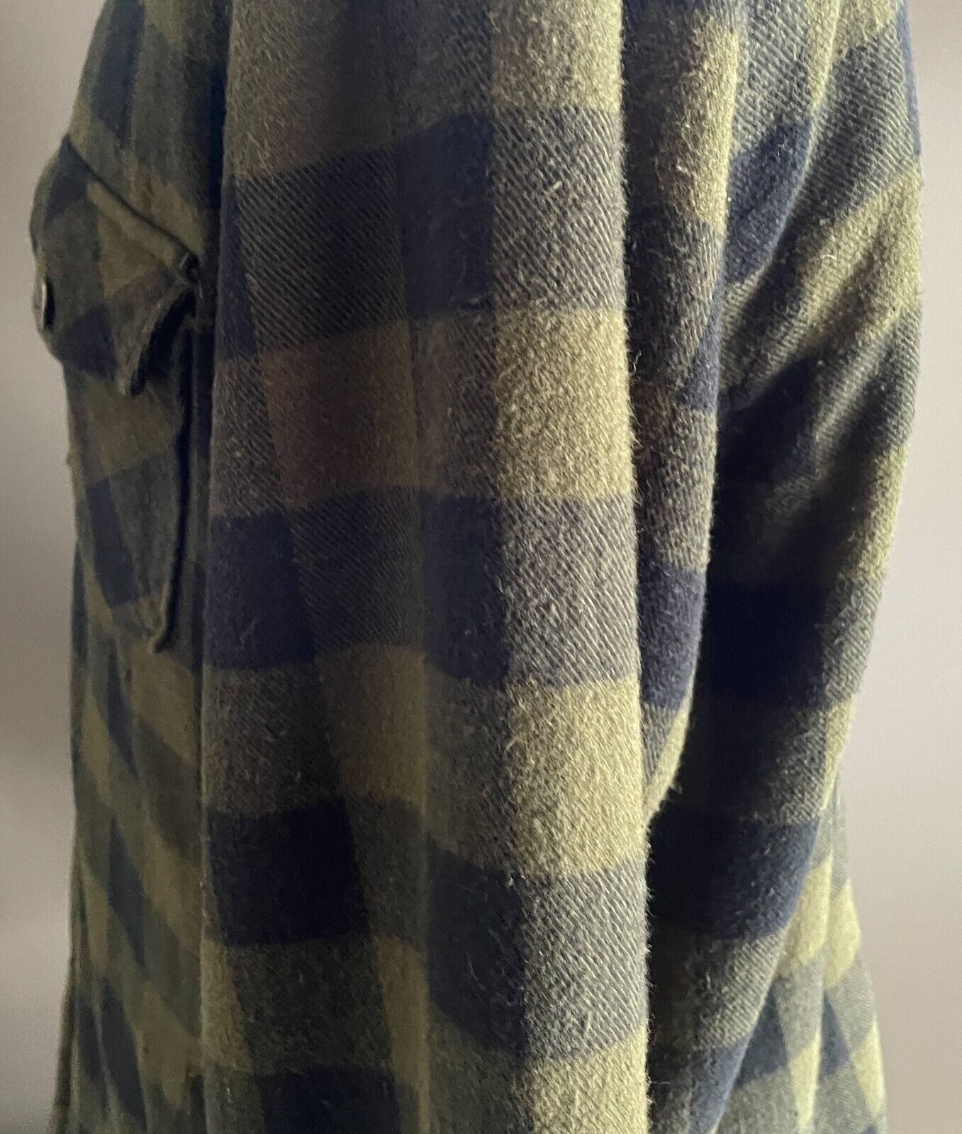 SOUL SURF Shacket Khaki Black Check Padded Overshirt Mens Size XL Padded Pockets